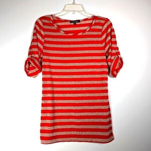 Green Envelope Glitter Striped Top L